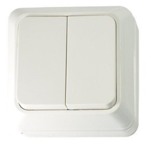 Выключатель накладной ASD Bolleto 7023 2-кл. белый картинка